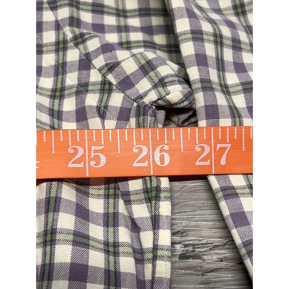 Ralph Lauren Mens Button Down Shirt Blake Cotton Purple Green Check Plaid Size L - Picture 6 of 7